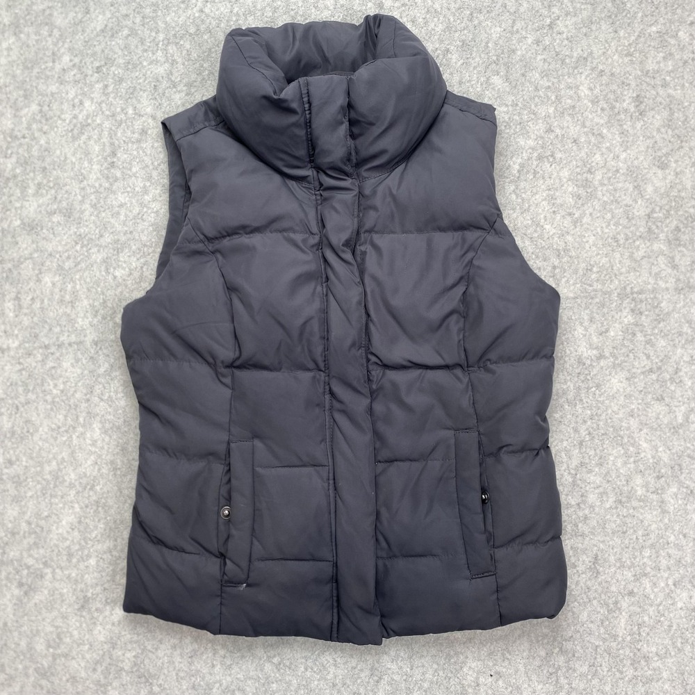 Abercrombie & Fitch Vest Womens Small Gray Quilted Puffer Down Zip Pockets Warm